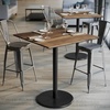 image:imageFlash Furniture Acadia 36 Square Indoor Dark Brown Tabletop with 24 Round Black Bar Height Base Seamless TopGuard HPL Top and EdgeNaturalBlack Base
