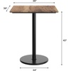 image:imageFlash Furniture Acadia 36 Square Indoor Dark Brown Tabletop with 24 Round Black Bar Height Base Seamless TopGuard HPL Top and EdgeNaturalBlack Base