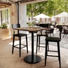 image:imageFlash Furniture Acadia 36 Square Indoor Dark Brown Tabletop with 24 Round Black Bar Height Base Seamless TopGuard HPL Top and EdgeNaturalBlack Base
