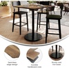 image:imageFlash Furniture Acadia 36 Square Indoor Dark Brown Tabletop with 24 Round Black Bar Height Base Seamless TopGuard HPL Top and EdgeNaturalBlack Base