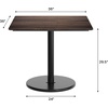 image:imageFlash Furniture Acadia 36 Square Indoor Dark Brown Tabletop with 24 Round Black Table Height Base Seamless TopGuard HPL Top and EdgeDark BrownBlack Base