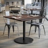image:imageFlash Furniture Acadia 36 Square Indoor Dark Brown Tabletop with 24 Round Black Table Height Base Seamless TopGuard HPL Top and EdgeDark BrownBlack Base
