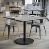 image:imageFlash Furniture Acadia 36 Square Indoor Dark Brown Tabletop with 24 Round Black Table Height Base Seamless TopGuard HPL Top and EdgeGray Faux ConcreteBlack Base