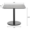 image:imageFlash Furniture Acadia 36 Square Indoor Dark Brown Tabletop with 24 Round Black Table Height Base Seamless TopGuard HPL Top and EdgeGray Faux ConcreteBlack Base