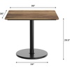 image:imageFlash Furniture Acadia 36 Square Indoor Dark Brown Tabletop with 24 Round Black Table Height Base Seamless TopGuard HPL Top and EdgeNaturalBlack Base