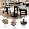 image:imageFlash Furniture Acadia 36 Square Indoor Dark Brown Tabletop with 24 Round Black Table Height Base Seamless TopGuard HPL Top and EdgeNaturalBlack Base