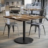 image:imageFlash Furniture Acadia 36 Square Indoor Dark Brown Tabletop with 24 Round Black Table Height Base Seamless TopGuard HPL Top and EdgeNaturalBlack Base
