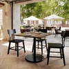 image:imageFlash Furniture Acadia 36 Square Indoor Dark Brown Tabletop with 24 Round Black Table Height Base Seamless TopGuard HPL Top and EdgeNaturalBlack Base