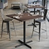 image:imageFlash Furniture Acadia 36 Square Indoor Dark Brown Tabletop with 30 x 30 Black Bar Height X Base Seamless TopGuard HPL Top and EdgeDark BrownBlack Base