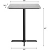 image:imageFlash Furniture Acadia 36 Square Indoor Dark Brown Tabletop with 30 x 30 Black Bar Height X Base Seamless TopGuard HPL Top and EdgeGray Faux ConcreteBlack Base