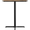 image:imageFlash Furniture Acadia 36 Square Indoor Dark Brown Tabletop with 30 x 30 Black Bar Height X Base Seamless TopGuard HPL Top and EdgeNaturalBlack Base