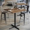 image:imageFlash Furniture Acadia 36 Square Indoor Dark Brown Tabletop with 30 x 30 Black Bar Height X Base Seamless TopGuard HPL Top and EdgeNaturalBlack Base