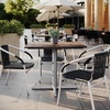 image:imageFlash Furniture Acadia 36 Square Indoor Outdoor Gray Faux Concrete Tabletop with 30 x 30 Silver X Base Scratch Heat amp UV Resistant Seamless TopGuard Top and EdgeDark BrownSilver Base