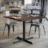 image:imageFlash Furniture Acadia 36 Square Indoor Outdoor Gray Faux Concrete Tabletop with 30 x 30 Silver X Base Scratch Heat amp UV Resistant Seamless TopGuard Top and EdgeDark BrownBlack Base