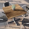 image:imageFlash Furniture Acadia 36 Square Indoor Outdoor Gray Faux Concrete Tabletop with 30 x 30 Silver X Base Scratch Heat amp UV Resistant Seamless TopGuard Top and EdgeNaturalSilver Base