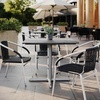 image:imageFlash Furniture Acadia 36 Square Indoor Outdoor Gray Faux Concrete Tabletop with 30 x 30 Silver X Base Scratch Heat amp UV Resistant Seamless TopGuard Top and EdgeGray Faux ConcreteSilver Base
