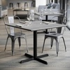 image:imageFlash Furniture Acadia 36 Square Indoor Outdoor Gray Faux Concrete Tabletop with 30 x 30 Silver X Base Scratch Heat amp UV Resistant Seamless TopGuard Top and EdgeGray Faux ConcreteBlack Base
