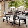 image:imageFlash Furniture Acadia 36 Square Indoor Outdoor Gray Faux Concrete Tabletop with 30 x 30 Silver X Base Scratch Heat amp UV Resistant Seamless TopGuard Top and EdgeDark BrownBlack Base