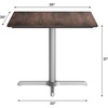 image:imageFlash Furniture Acadia 36 Square Indoor Outdoor Gray Faux Concrete Tabletop with 30 x 30 Silver X Base Scratch Heat amp UV Resistant Seamless TopGuard Top and EdgeDark BrownSilver Base