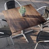 image:imageFlash Furniture Acadia 36 Square Indoor Outdoor Gray Faux Concrete Tabletop with 30 x 30 Silver X Base Scratch Heat amp UV Resistant Seamless TopGuard Top and EdgeDark BrownSilver Base