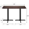 image:imageFlash Furniture Acadia 48 x 30 Indoor Dark Brown Tabletop with Dual 22 x 30 Black Table Height Crisscross Bases Seamless TopGuard HPL Top and EdgeDark BrownBlack Base