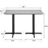 image:imageFlash Furniture Acadia 48 x 30 Indoor Dark Brown Tabletop with Dual 22 x 30 Black Table Height Crisscross Bases Seamless TopGuard HPL Top and EdgeGray Faux ConcreteBlack Base