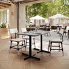 image:imageFlash Furniture Acadia 48 x 30 Indoor Dark Brown Tabletop with Dual 22 x 30 Black Table Height Crisscross Bases Seamless TopGuard HPL Top and EdgeGray Faux ConcreteBlack Base
