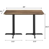 image:imageFlash Furniture Acadia 48 x 30 Indoor Dark Brown Tabletop with Dual 22 x 30 Black Table Height Crisscross Bases Seamless TopGuard HPL Top and EdgeNaturalBlack Base