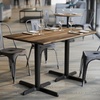 image:imageFlash Furniture Acadia 48 x 30 Indoor Dark Brown Tabletop with Dual 22 x 30 Black Table Height Crisscross Bases Seamless TopGuard HPL Top and EdgeNaturalBlack Base