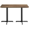 image:imageFlash Furniture Acadia 48 x 30 Indoor Dark Brown Tabletop with Dual 22 x 30 Black Table Height Crisscross Bases Seamless TopGuard HPL Top and EdgeNaturalBlack Base