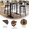 image:imageFlash Furniture Acadia 48 x 30 Indoor Dark Brown Tabletop with Dual 5 x 22 Black Bar Height TBases Seamless TopGuard HPL Top and EdgeDark BrownBlack Base