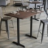image:imageFlash Furniture Acadia 48 x 30 Indoor Dark Brown Tabletop with Dual 5 x 22 Black Bar Height TBases Seamless TopGuard HPL Top and EdgeDark BrownBlack Base