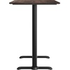 image:imageFlash Furniture Acadia 48 x 30 Indoor Dark Brown Tabletop with Dual 5 x 22 Black Bar Height TBases Seamless TopGuard HPL Top and EdgeDark BrownBlack Base