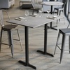 image:imageFlash Furniture Acadia 48 x 30 Indoor Dark Brown Tabletop with Dual 5 x 22 Black Bar Height TBases Seamless TopGuard HPL Top and EdgeGray Faux ConcreteBlack Base