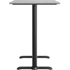 image:imageFlash Furniture Acadia 48 x 30 Indoor Dark Brown Tabletop with Dual 5 x 22 Black Bar Height TBases Seamless TopGuard HPL Top and EdgeGray Faux ConcreteBlack Base