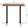 image:imageFlash Furniture Acadia 48 x 30 Indoor Dark Brown Tabletop with Dual 5 x 22 Black Bar Height TBases Seamless TopGuard HPL Top and EdgeNaturalBlack Base