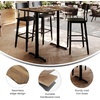 image:imageFlash Furniture Acadia 48 x 30 Indoor Dark Brown Tabletop with Dual 5 x 22 Black Bar Height TBases Seamless TopGuard HPL Top and EdgeNaturalBlack Base