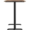 image:imageFlash Furniture Acadia 48 x 30 Indoor Dark Brown Tabletop with Dual 5 x 22 Black Bar Height TBases Seamless TopGuard HPL Top and EdgeNaturalBlack Base
