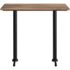 image:imageFlash Furniture Acadia 48 x 30 Indoor Dark Brown Tabletop with Dual 5 x 22 Black Bar Height TBases Seamless TopGuard HPL Top and EdgeNaturalBlack Base
