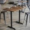 image:imageFlash Furniture Acadia 48 x 30 Indoor Dark Brown Tabletop with Dual 5 x 22 Black Bar Height TBases Seamless TopGuard HPL Top and EdgeNaturalBlack Base