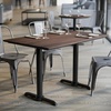 image:imageFlash Furniture Acadia 48 x 30 Indoor Dark Brown Tabletop with Dual 5 x 22 Black Table Height TBases Seamless TopGuard HPL Top and EdgeDark BrownBlack Base