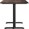 image:imageFlash Furniture Acadia 48 x 30 Indoor Dark Brown Tabletop with Dual 5 x 22 Black Table Height TBases Seamless TopGuard HPL Top and EdgeDark BrownBlack Base
