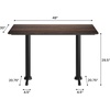 image:imageFlash Furniture Acadia 48 x 30 Indoor Dark Brown Tabletop with Dual 5 x 22 Black Table Height TBases Seamless TopGuard HPL Top and EdgeDark BrownBlack Base
