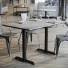 image:imageFlash Furniture Acadia 48 x 30 Indoor Dark Brown Tabletop with Dual 5 x 22 Black Table Height TBases Seamless TopGuard HPL Top and EdgeGray Faux ConcreteBlack Base