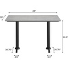 image:imageFlash Furniture Acadia 48 x 30 Indoor Dark Brown Tabletop with Dual 5 x 22 Black Table Height TBases Seamless TopGuard HPL Top and EdgeGray Faux ConcreteBlack Base