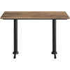 image:imageFlash Furniture Acadia 48 x 30 Indoor Dark Brown Tabletop with Dual 5 x 22 Black Table Height TBases Seamless TopGuard HPL Top and EdgeNaturalBlack Base