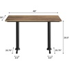 image:imageFlash Furniture Acadia 48 x 30 Indoor Dark Brown Tabletop with Dual 5 x 22 Black Table Height TBases Seamless TopGuard HPL Top and EdgeNaturalBlack Base