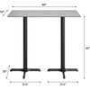 image:imageFlash Furniture Acadia 48 x 30 Indoor Gray Faux Concrete Tabletop with Dual 22 x 30 Black Bar Height Crisscross Bases Seamless TopGuard HPL Top and EdgeGray Faux ConcreteBlack Base