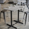 image:imageFlash Furniture Acadia 48 x 30 Indoor Gray Faux Concrete Tabletop with Dual 22 x 30 Black Bar Height Crisscross Bases Seamless TopGuard HPL Top and EdgeGray Faux ConcreteBlack Base
