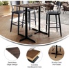image:imageFlash Furniture Acadia 48 x 30 Indoor Gray Faux Concrete Tabletop with Dual 22 x 30 Black Bar Height Crisscross Bases Seamless TopGuard HPL Top and EdgeDark BrownBlack Base